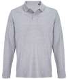 04441 Pacific LSL SOL'S Unisex Pacific Long Sleeve Piqué Polo Shirt Grey Marl colour image